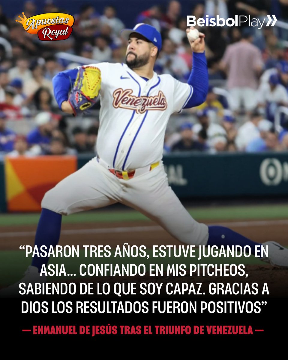 beisbolplaycom's tweet image. Enmanuel De Jesús expresó para las cámaras de #1Baseball luego de la victoria de Venezuela, lo importante que fue para él, confiar en sí mismo y buscar la zona de strike. 💪🏻

Recordemos que el abridor de Venezuela impuso esta noche un récord de ponches para un lanzador venezolano