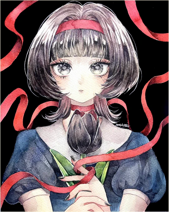 完成しました 「チューリップ」 【黒チューリップの花言葉】 「私を忘れてください。」