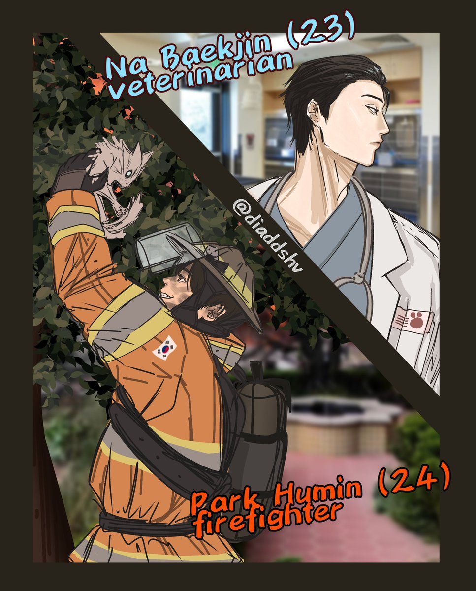 pompawski's tweet photo. #bakujinfest #bakujinfest_Day6 — professionals 

Little doodles with firefighter Baku and veterinarian Baekjin ❤️👨🏻‍🚒🧑🏻‍⚕️ https://t.co/HVTkh6lXYH