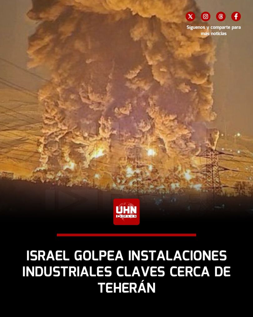 🇮🇱🇮🇷‼️ | Fuertes bombardeos israelíes impactaron instalaciones industriales y petroleras en las afueras de Teherán, dejando grandes incendios visibles en varios puntos de la capital iraní.