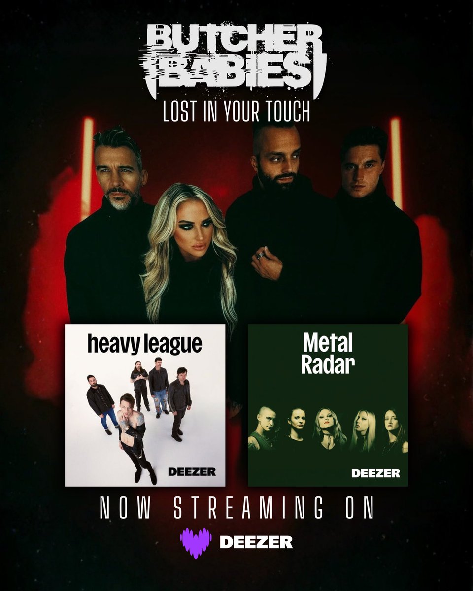 ButcherBabies's tweet photo. Thank you @Deezer for adding “LOST IN YOUR TOUCH” to these rock in’ playlists!

Heavy League: https://t.co/OSYlDtvywW

Metal Radar: https://t.co/dbN4HthIm2

🙏 @JudgeJuryMusic @symphonicdist 🙏 https://t.co/igoRQkUUZJ