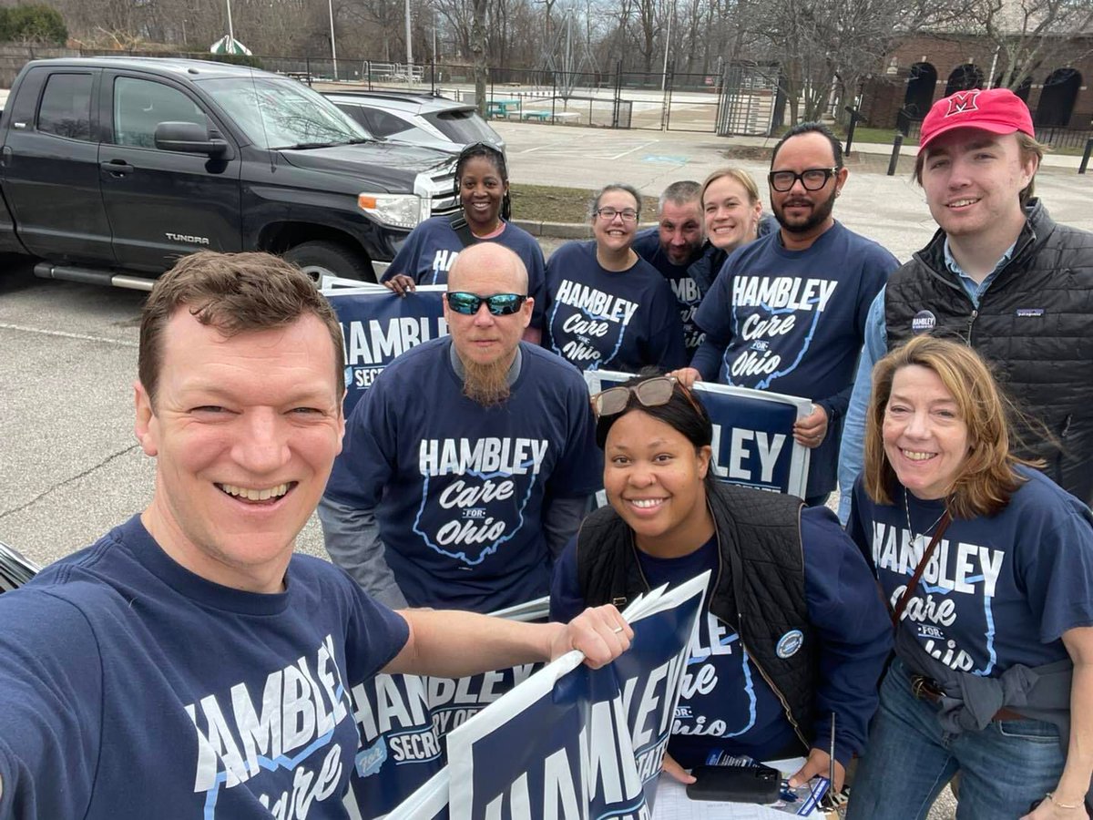 hambleyforohio's tweet photo. And we’re off! Thank you to our volunteers across #ohio for participating in our first #canvass launches! 🚀 We’re going to be knocking doors in every corner of the state and need your help. Sign up through the Google Form in my linktree! #hambleyforohio #careforohio https://t.co/ZPGAsmdrpH