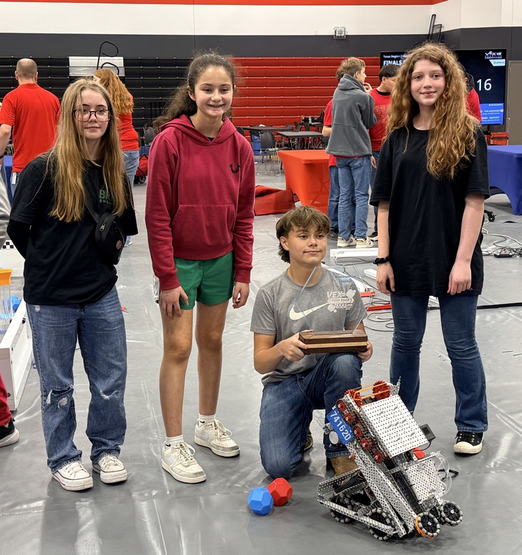 BlueRidgeISD's tweet photo. Congratulations to the BRMS Robotics teams for a great day at the State Competition. One of our 3 teams, "The Goonies", finished 2nd today and has qualified for the Vex World Championship in April. #RaiseTheRidge https://t.co/fjauEQZ3nx