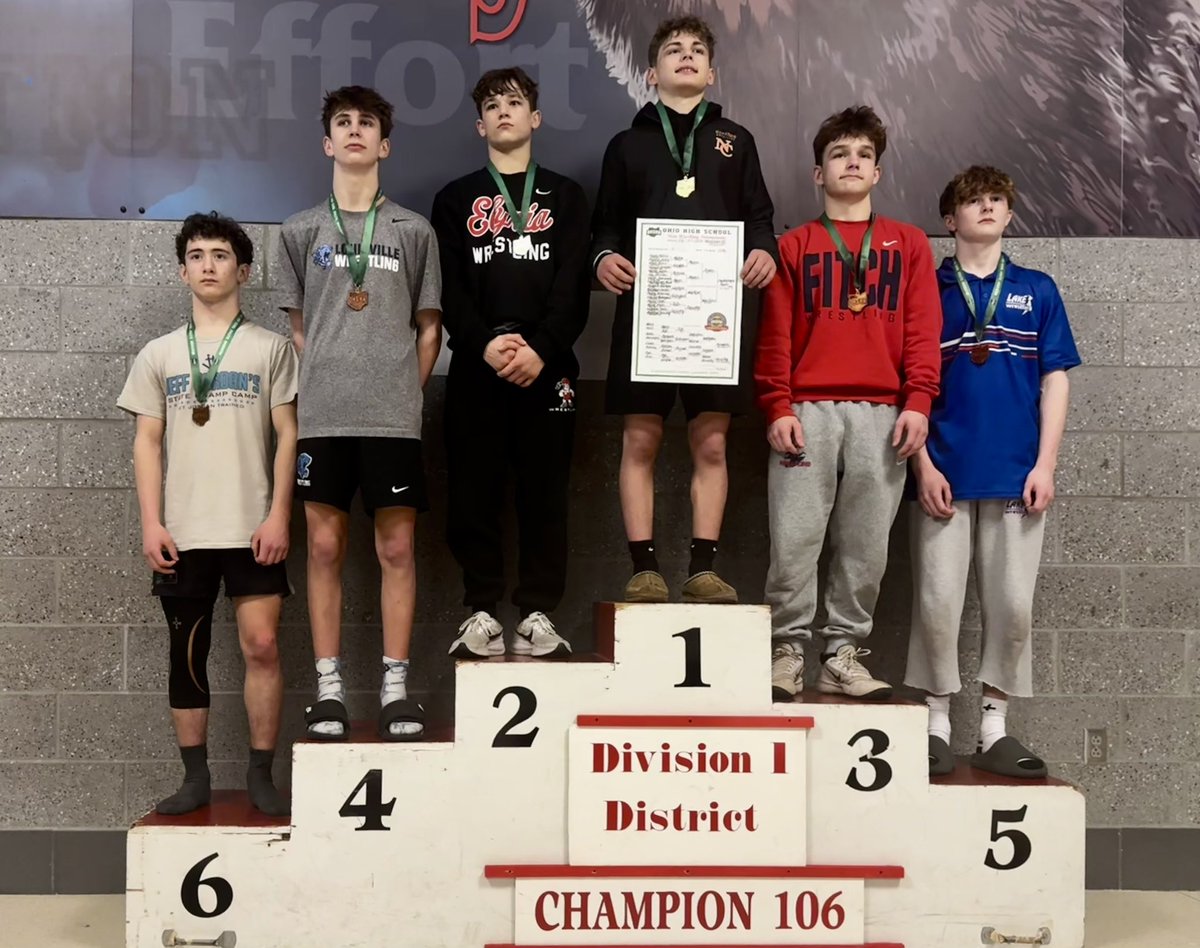 Our 2026 Men’s State Tournament qualifiers and our  district placers. 
Bennett Wachter 106 lbs   🥈 
Blake Cancel 144 lbs           4th
Gatlin Hassler 150  lbs        6th