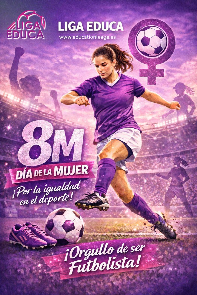 ed_league's tweet photo. ⚽💜 8M | Día Internacional de la Mujer

En Liga Educa creemos en un fútbol que educa, que une y que ofrece las mismas oportunidades para todas y todos.

#8M #DíaDeLaMujer #FútbolFemenino #Igualdad #LigaEduca https://t.co/CrUb815ItZ