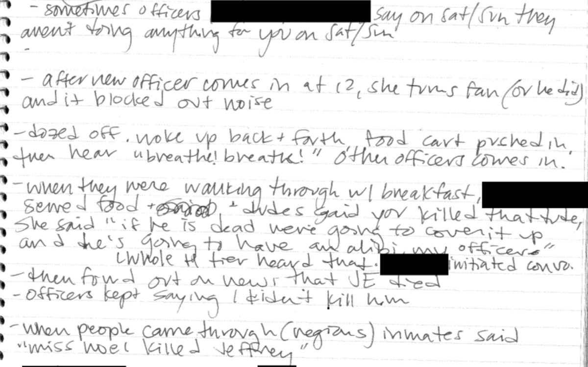 jkbjournalist's tweet photo. DOJ docs, FBI interview, allege prison guards talked about cover-up in Epstein's death
Inmate tells FBI he heard guards saying Epstein was killed https://t.co/zkwcvJYEsN https://t.co/ENUik1WOHc