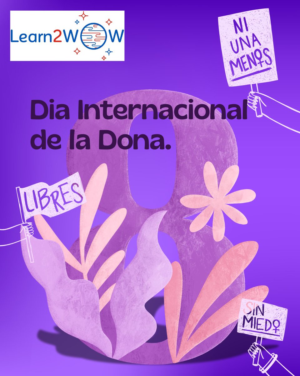 Hoy, 8M, reivindicamos la igualdad y la libertad de todas. En Learn2Wow, creemos en el poder de la educación para romper barreras. Por un mundo donde todas seamos libres, sin miedo y sin una menos.

#8M #DiaDeLaDona #Learn2Wow