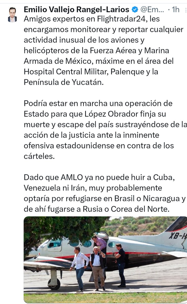 Hace una hora este señor decía que #AMLO estaba hospitalizado y ahora que puede huir del país. ¿De dónde sacan tanto?