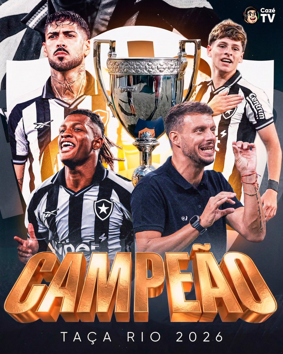 CazeTVOficial's tweet photo. O BOTAFOGO É CAMPEÃO DA TAÇA RIO 2026! 🏆🔥 O GLORIOSO SUPERA O BANGU E CONQUISTA O TÍTULO!

#TempoRealCazéTV #TaçaRio #Botafogo https://t.co/IoFcGIcMnL