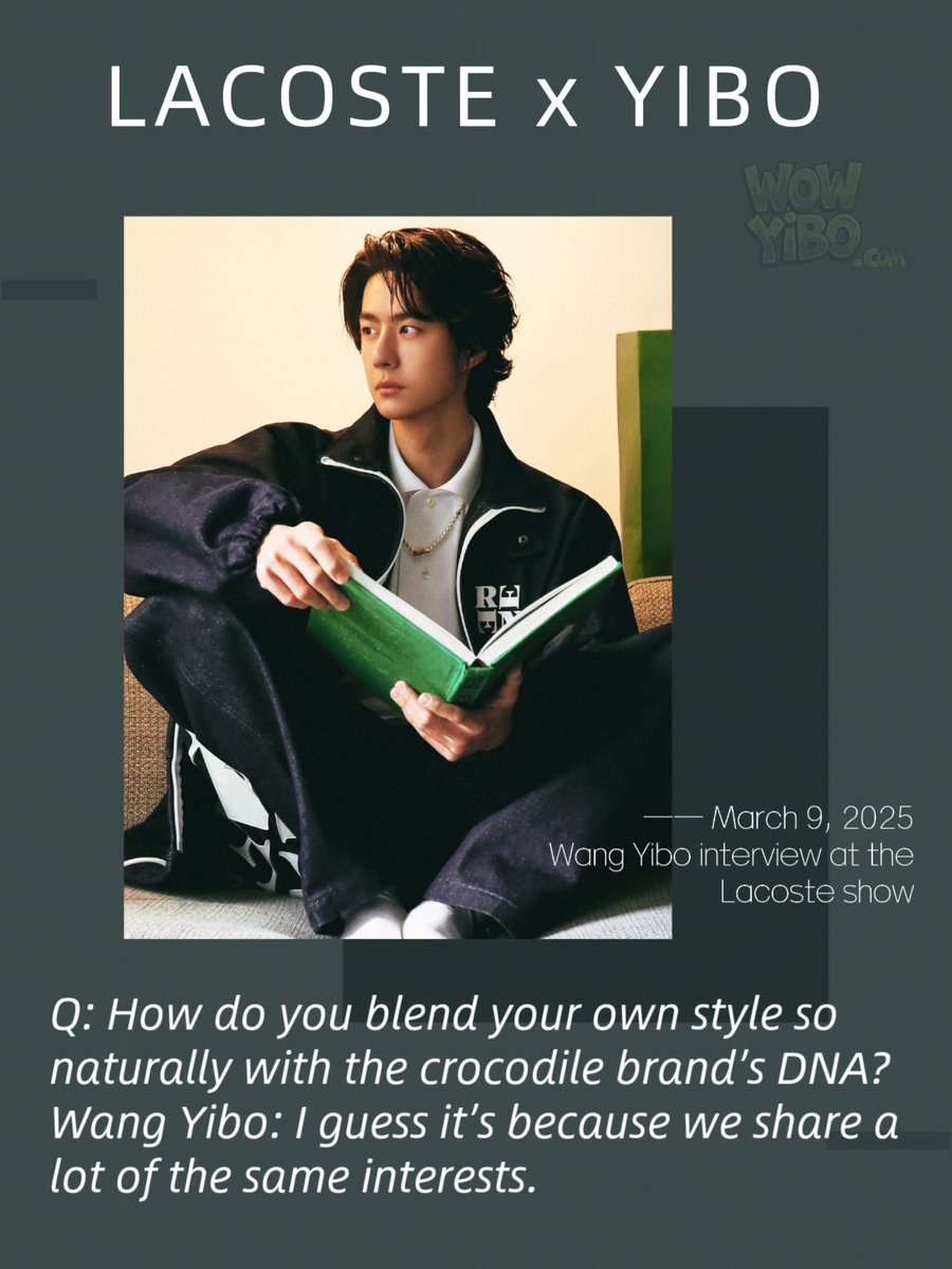 wowyibo_com's tweet photo. Looking forward to the second event as well💚

#王一博
#WangYibo
#ワン·イーボー
#WangYiboxLacoste 
#WangYiboxLacosteFW26 https://t.co/CBjltHAr8r