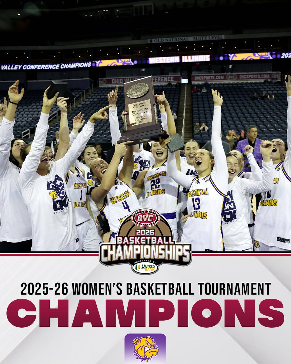 𝗢𝗩𝗖 𝗧𝗢𝗨𝗥𝗡𝗔𝗠𝗘𝗡𝗧 𝗖𝗛𝗔𝗠𝗣𝗦👑

For the first time since 2017, the <a href="/WIUWBB/">Western Illinois Women's Basketball</a> are going dancing👏

#GoNecks | #OVCTourney | #OVCit