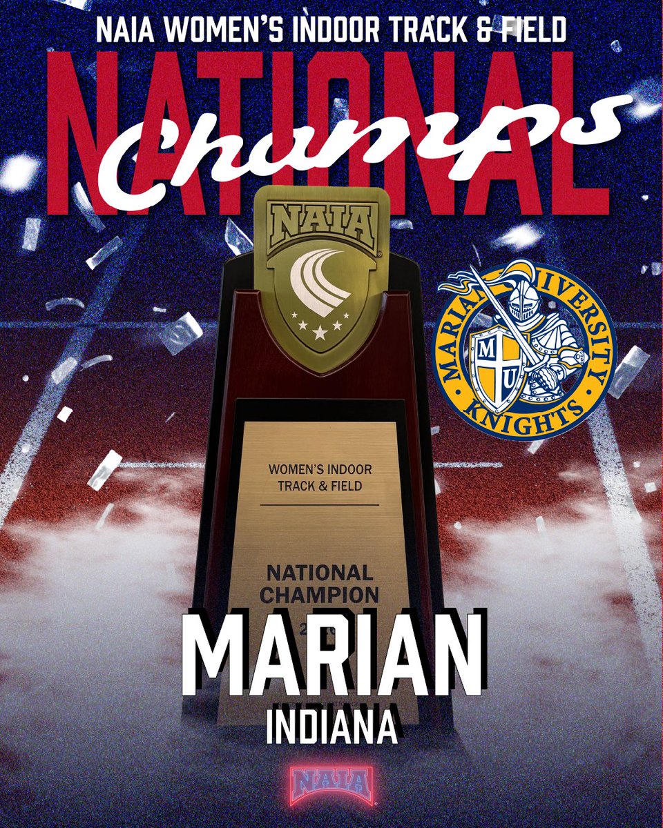 NAIA's tweet photo. M🏃‍♂️ &amp; W🏃‍♀️
@MUKnights will take home BOTH Red Banners from the Indoor #NAIATrack &amp; Field Championships! 

Congratulations Knights!

#BattleForTheRedBanner #collegetrack https://t.co/XuOzXLhjWg