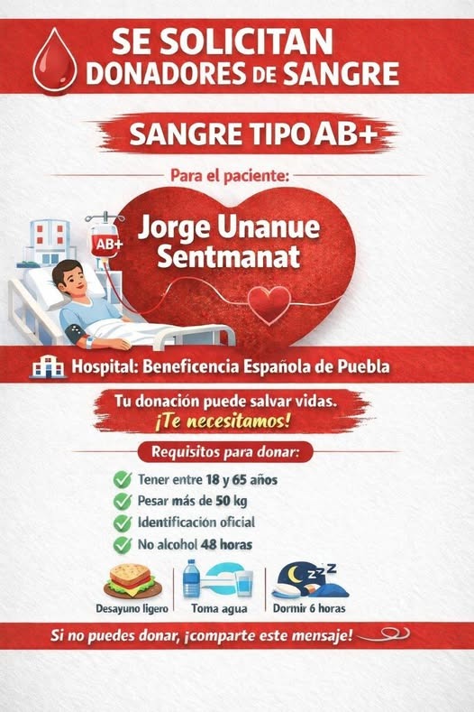Por favor es #URGENTE Solicitan este tipo de sangre. Ayudemos ahora, tal vez lo necesitemos también nosotros mañana.