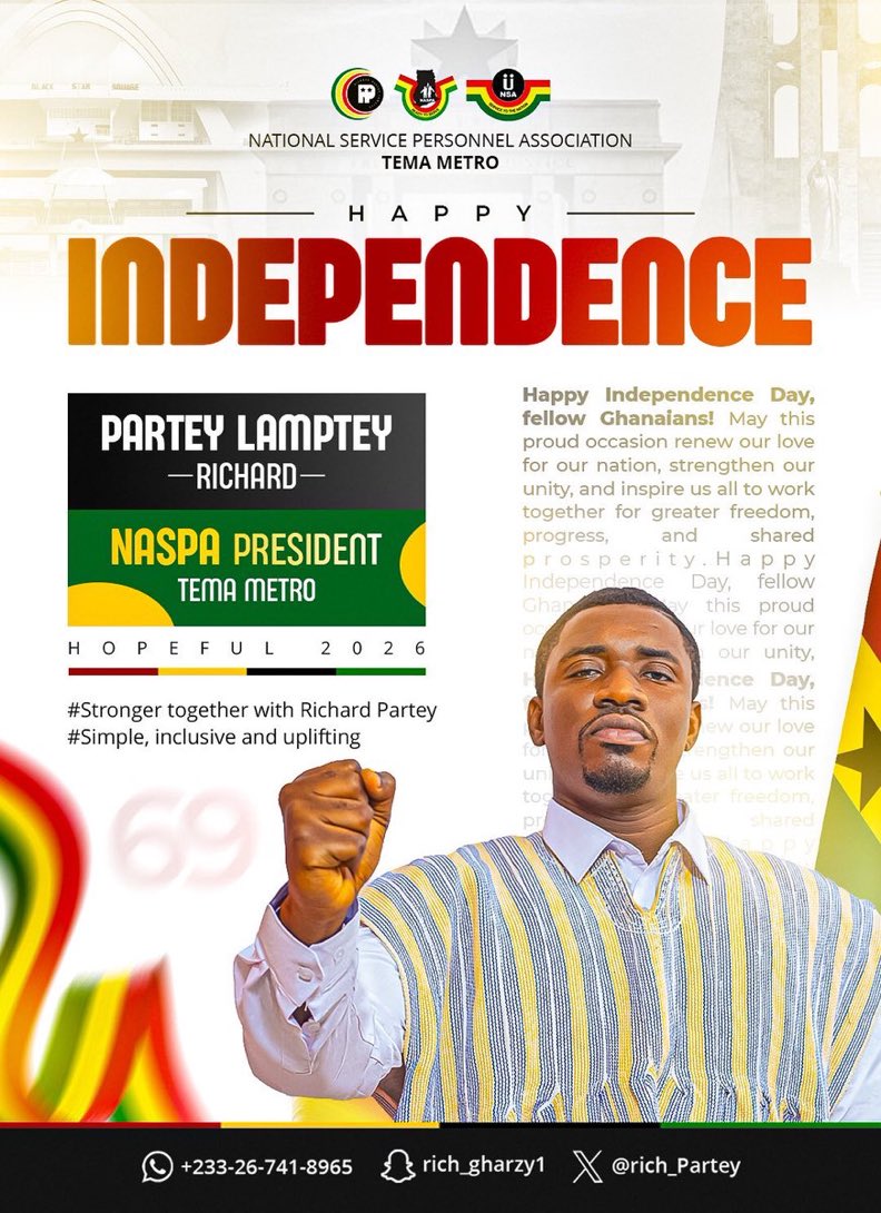 AmoakoKwam's tweet photo. @Rich_Partey for Tema Metro NASPA President …Go for Gold Bro https://t.co/J7q6Bl3OdA