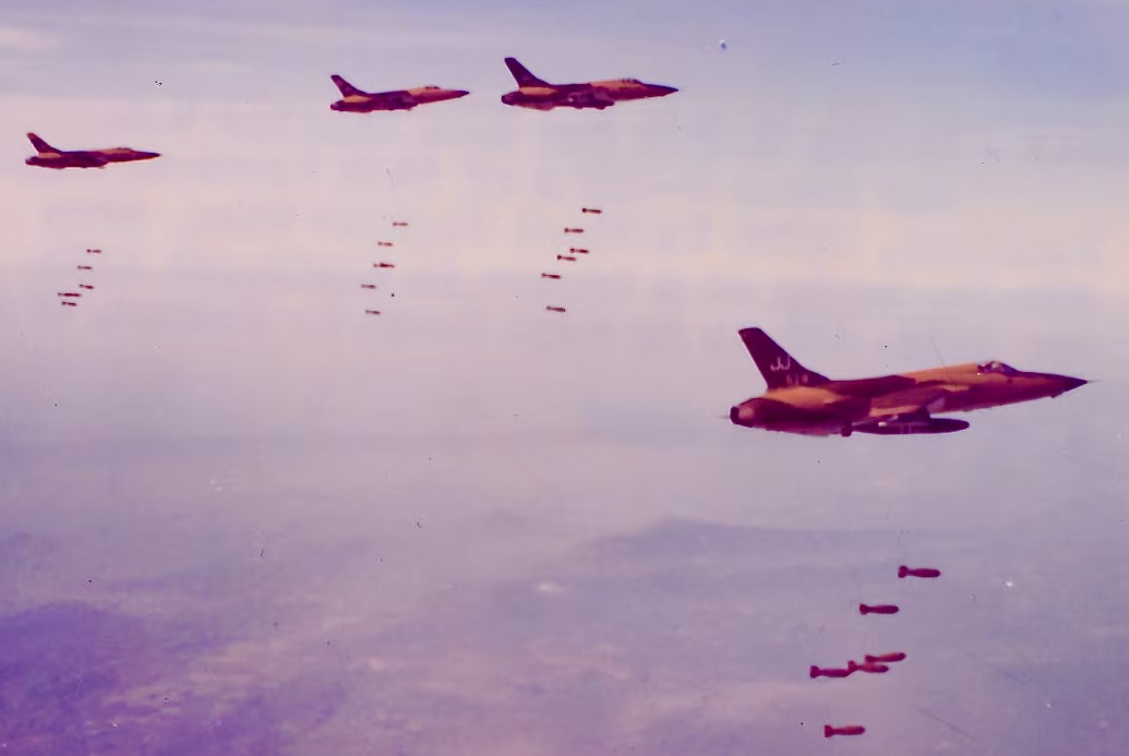 BeschlossDC's tweet photo. LBJ starts Operation Rolling Thunder aerial bombing campaign in Vietnam--ultimately the strongest such effort of the Cold War--this week 1965: https://t.co/m8JR2JlWdO
