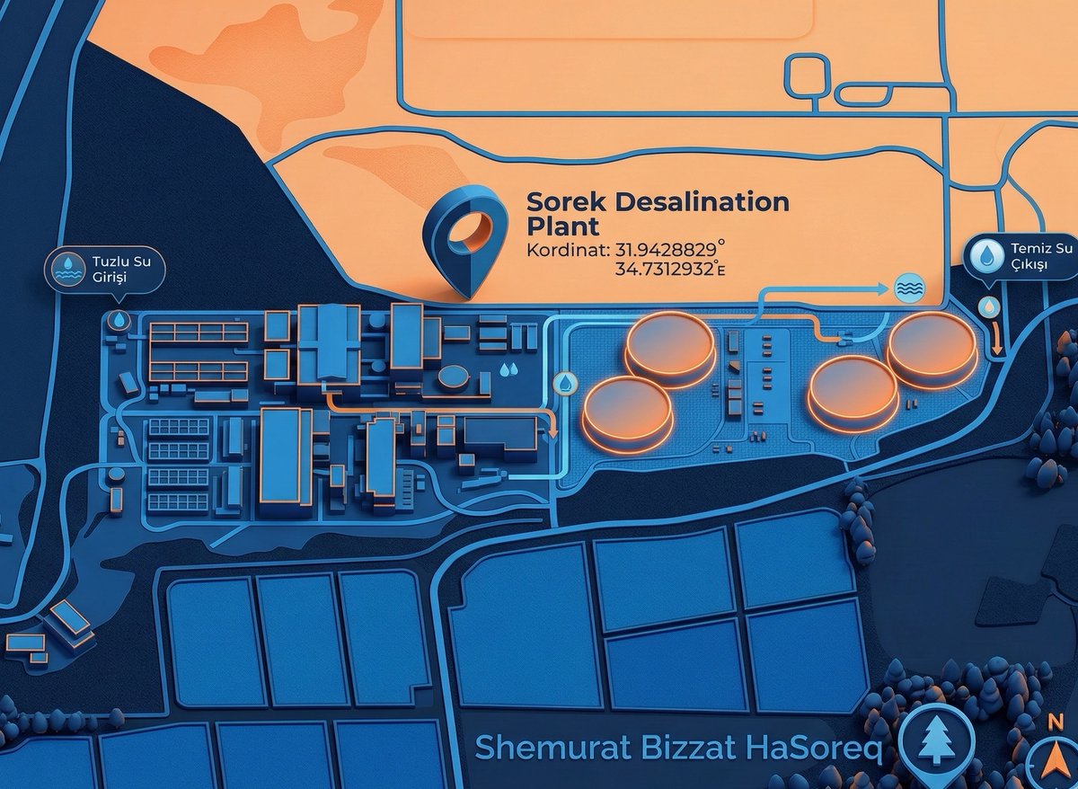 İsrail'in en büyük deniz suyu arıtma tesisi 

Sorek Desalination Plant
Koordinatlar: 
31.9428829, 34.7312932