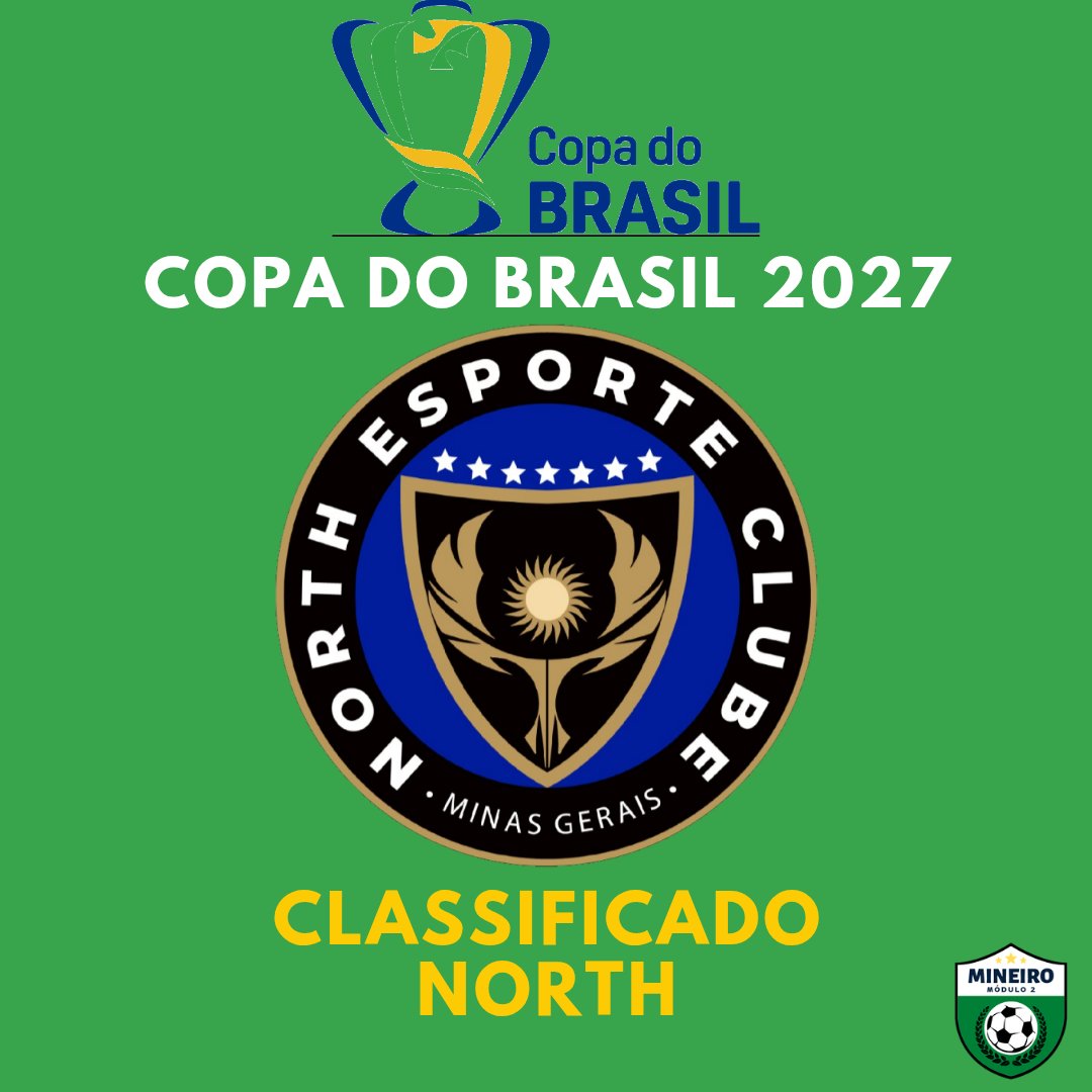 mineiromodulo2's tweet image. CLASSIFICADO🏆⚽

O North está classificado para mais uma competição nacional, vai representar Montes Claros e o Norte de Minas na Copa do Brasil em 2027.

Parabéns Gladiador👏