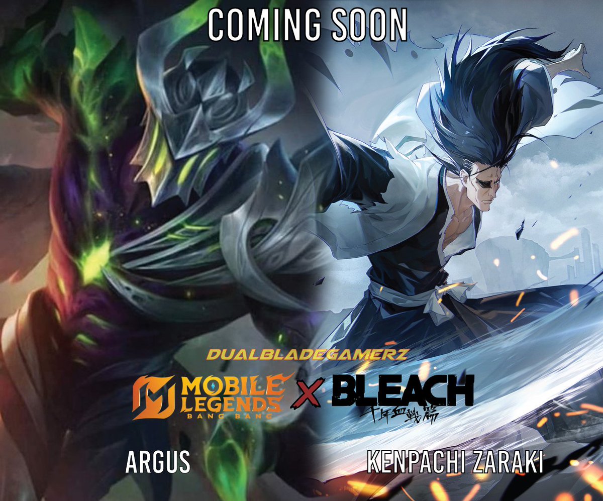 DBladeGamerz's tweet photo. MLBB X BLEACH

👉Alucard : Ichigo Kurosaki
👉Ling : Byakuya Kuchiki
👉Harith : Tōshirō Hitsugaya
👉Argus : Zaraki Kenpachi

Kolaborasi dijangka tiba fasa 2 tahun 2026, sebelum tiba kolaborasi Street Fighter

#MLBBxBLEACH #collaboration #Collab #anime #BleachThousandYearBloodWar https://t.co/vOBRZa4L5r