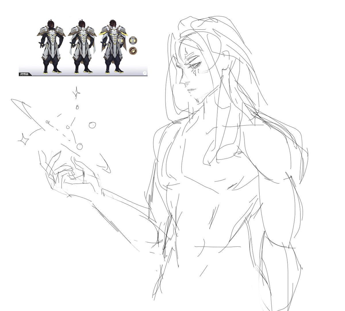 kiwwsplash's tweet photo. oh i wanna share my first somewhat serious atlas sketch that i made back in dec25 when i joined the game #omegastrikers hehe https://t.co/2W32Qg3DjO