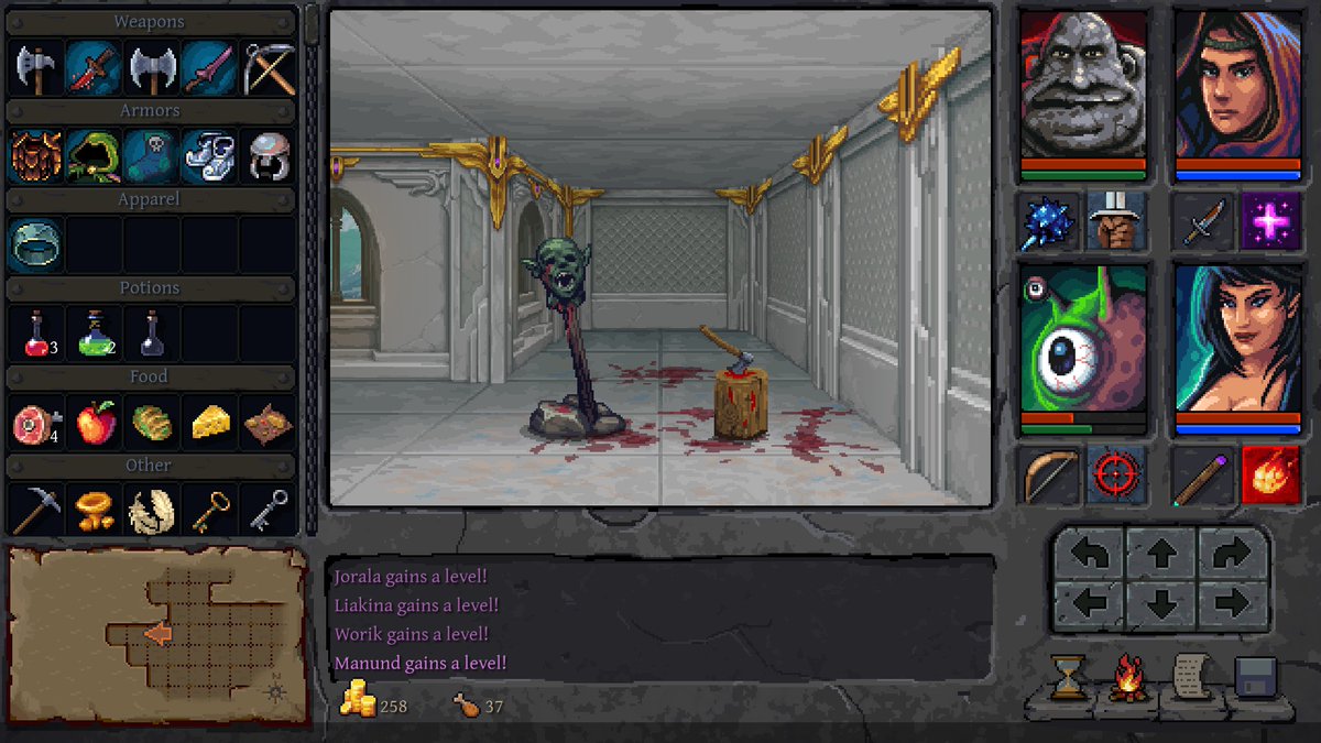 Making games is hard, so sometimes you just throw some random objects together for fun!
#screenshotsaturday #dungeoncrawler #pixelart #turnbased #retrogaming #crpg