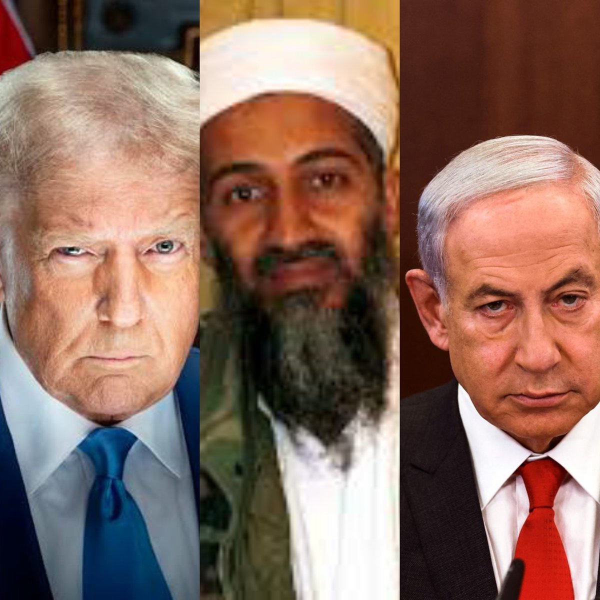 rajpura_'s tweet photo. IS THERE ANY DIFFERENCE???
#Trump - responsible for killing 165 children in #Iran & ++
#Osama - 9/11 attack
#Netanyahu - Gaza genocide
#USIranWar
#IsraelIranConflict
#Tehra https://t.co/tioGdmgcp1