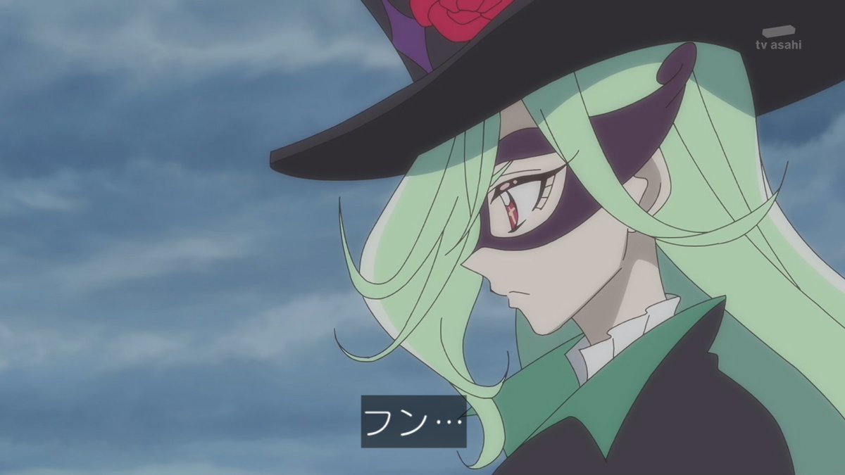 アンサー＆ミスティックの元に飛ぶポチタンに
黒いツバメ型の光弾が襲いかかったとき

黒い靴が砂けむりを立てツバメたちを全て消し去る

キュアアルカナ・シャドウ、
「初の敵プリキュア」かと思ってたけど
どっちかというと潜入スパイな感じ？
#名探偵プリキュア #たんプリ #プリキュア #precure