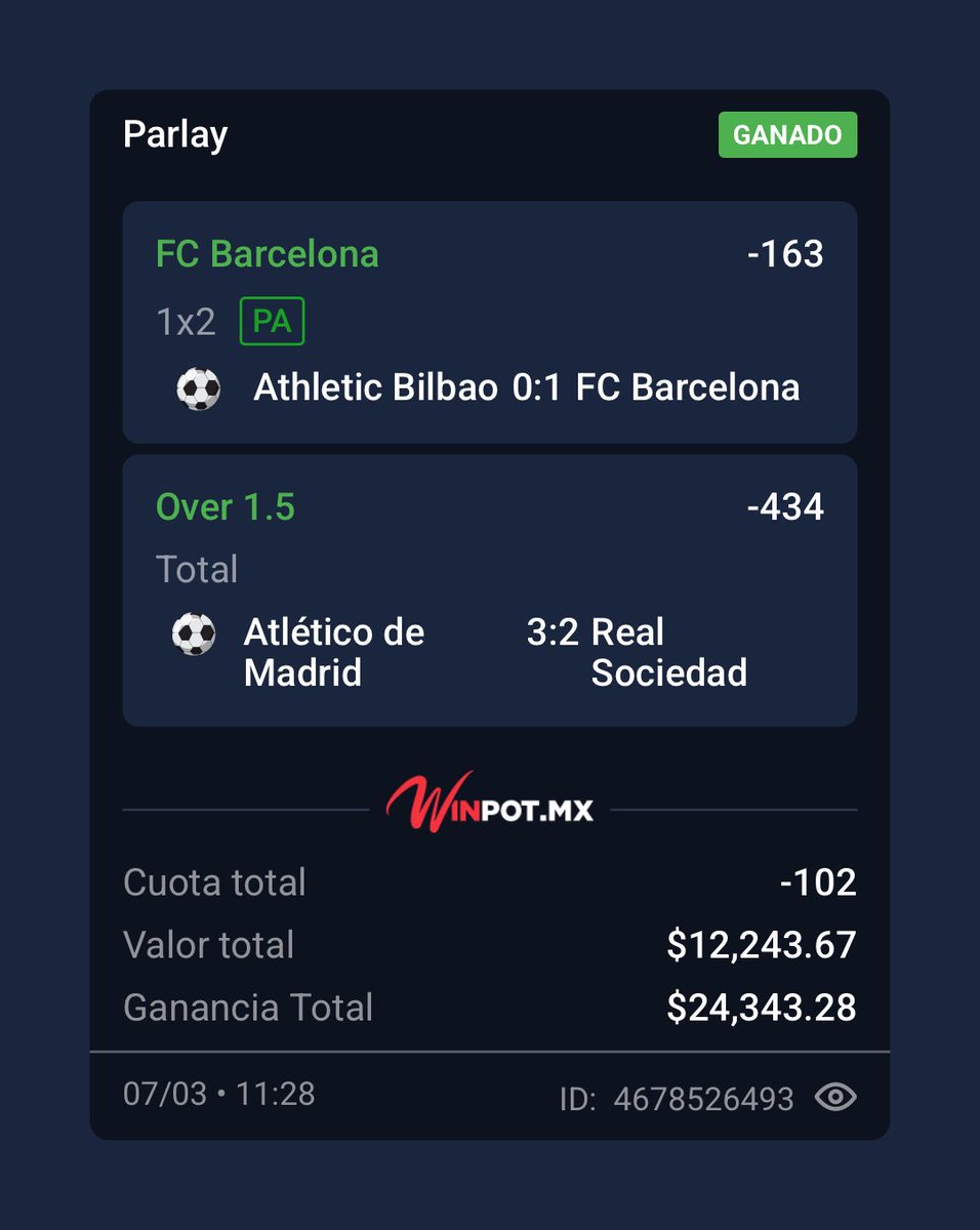 ElHalconPicks's tweet photo. COBRAMOOSSSSS LA APUESTA FUERTE DEL DÍA🔥🔥🍀
2/2 el día de hoy por 2do día consecutivo 🥵

Estoy demente🫵🏻🥴

Dejen su like para que les siga compartiendo más picks🫡

#pick #apuestafuerte #barca https://t.co/PMXeascZZN