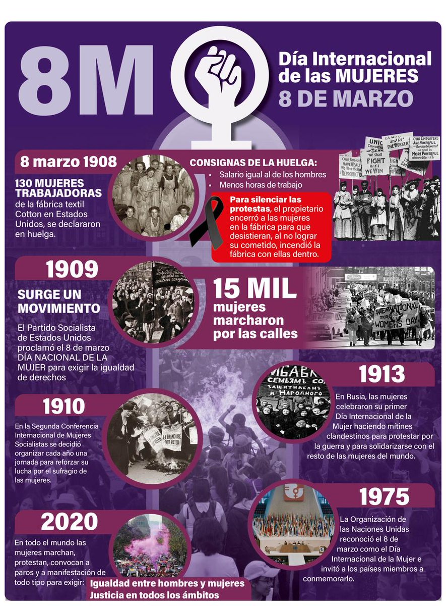 Planoinforma's tweet photo. ♀️Cada 8 de marzo se conmemora el Día Internacional de la Mujer, una fecha que recuerda la lucha histórica de millones de mujeres por la igualdad, la justicia y el reconocimiento de sus derechos.

Este día tiene sus raíces en movimientos laborales y sociales del siglo XX, cuando trabajadoras comenzaron a exigir mejores condiciones laborales, igualdad salarial y participación en la vida pública. Con el paso de los años, la conmemoración se convirtió en un símbolo global de la lucha por la equidad de género.

Hoy, el 8M también es un recordatorio de que la lucha continúa:
💜 Por la igualdad entre mujeres y hombres
💜 Por la erradicación de la violencia
💜 Por más oportunidades y derechos para todas

#8M #DíaInternacionalDeLaMujer #Igualdad #Mujeres #8Marzo
