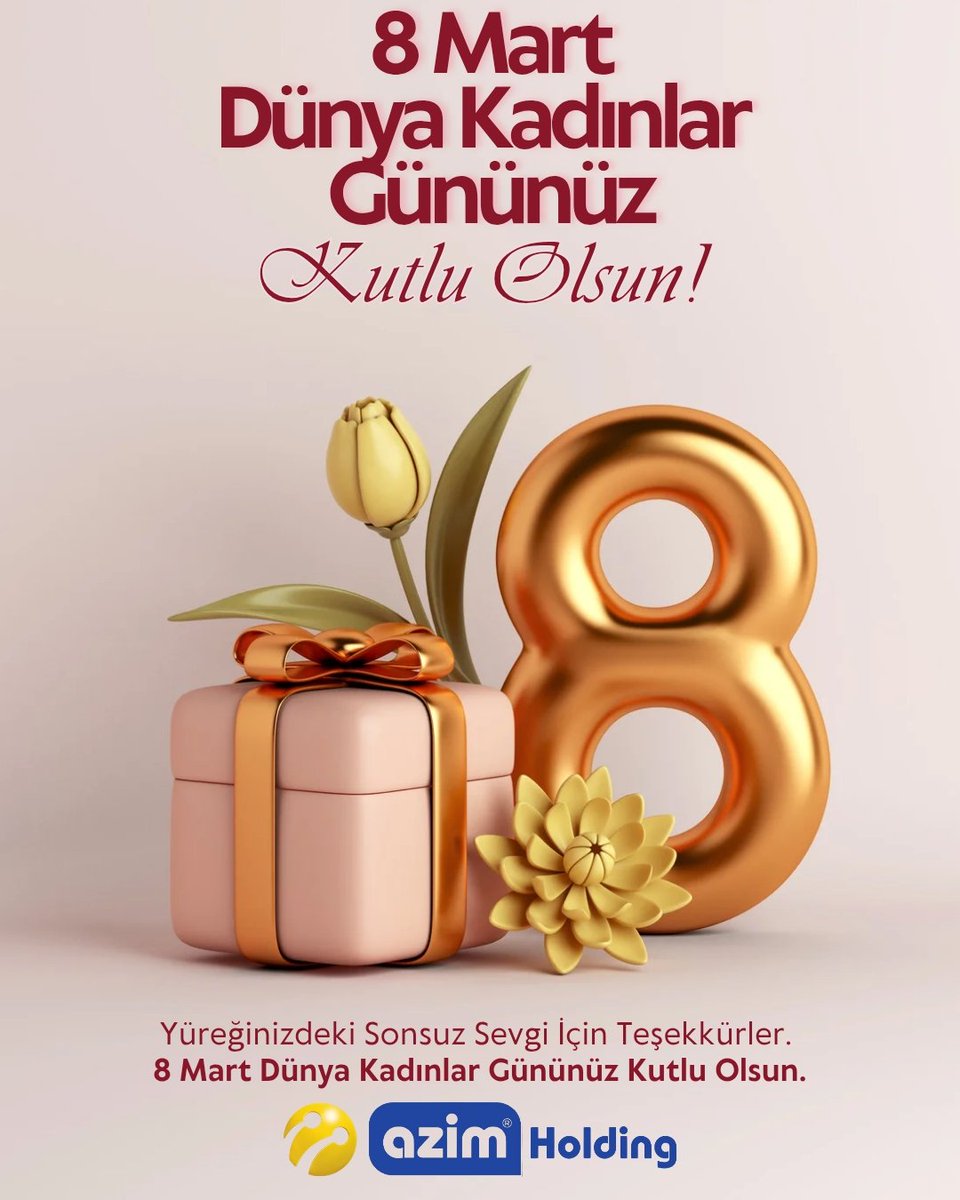 Yüreğinizdeki sonsuz sevgi için teşekkürler.8 Mart Dünya Kadınlar Gününüz Kutlu Olsun.💐💐💐

#8martdünyakadınlargünü #azim #azimticaret #azimholding #elazığ