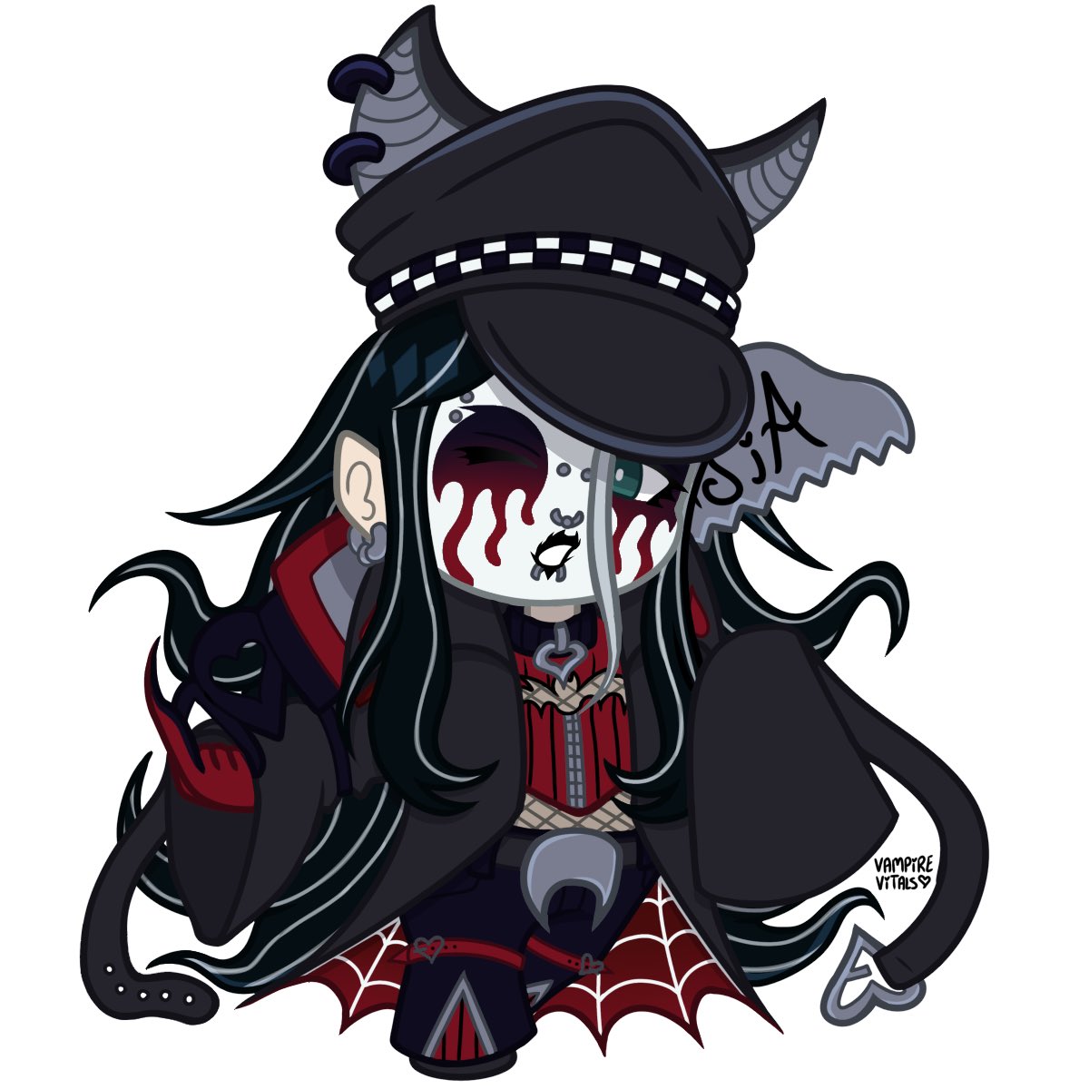 vampirevitals's tweet photo. oh waiter one guilty gear strive oc chibi please 🕸️ https://t.co/VGH5qk0xrt