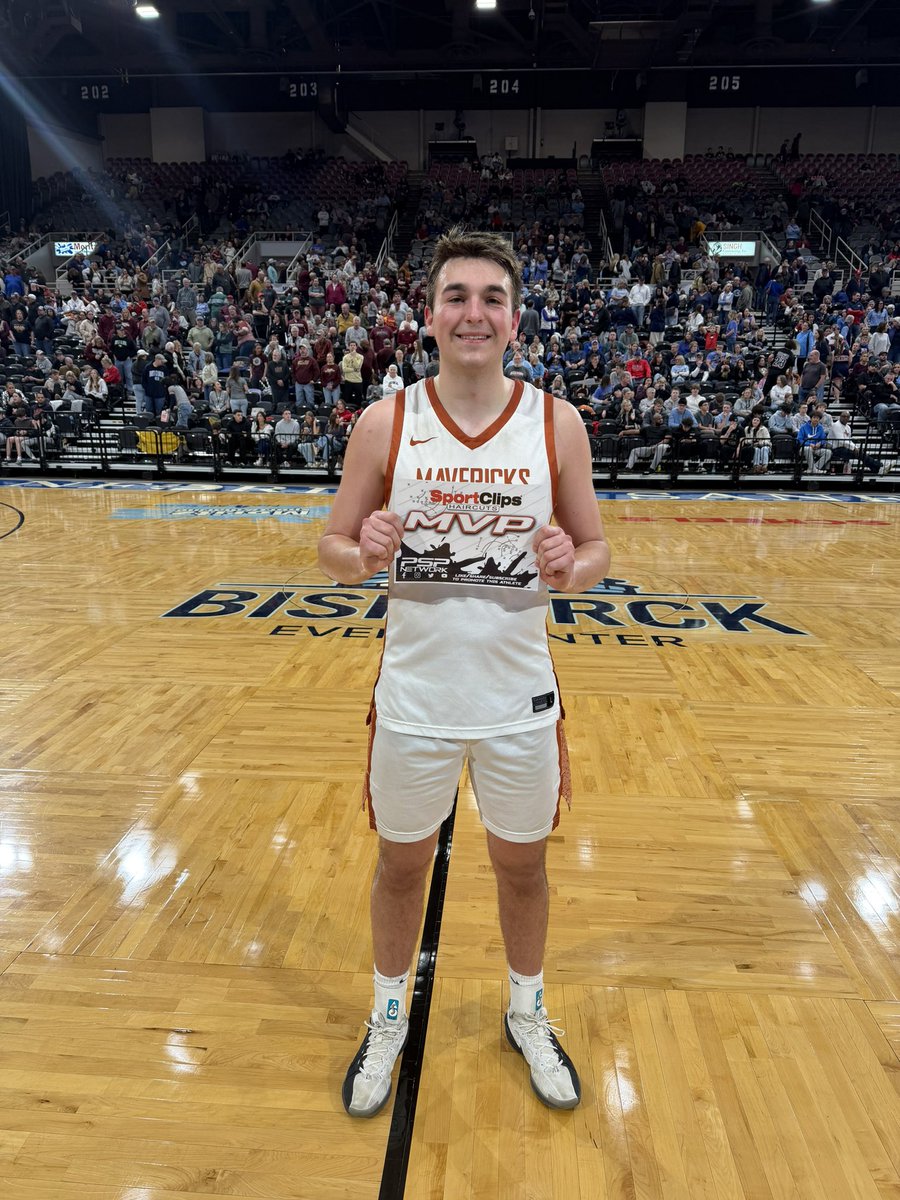 NetworkPsp's tweet photo. BNC National Bank Scoreboard
WDA State Qualifier
Dickinson 88
Minot 74

Sport Clips MVP
Cameron Wolf scored 23 points in a huge win for the Mavericks as they are now heading to the state tournament! 

📺💻 watch this tournament only on PSP+  https://t.co/PrWfYfx7Ew 
#NDpreps https://t.co/xy5kIKjtuV
