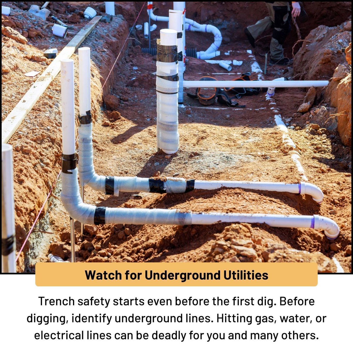 apheavytraining's tweet image. Trench safety begins before you even break ground. Always locate and identify underground utilities such as gas, water, or electrical lines before digging.

allpurposeheavyequipmenttraining.com/services/trenc… 
#TrenchShoring #ExcavationSafety #ConstructionSafety #WorksiteSafety #OperatorSafety