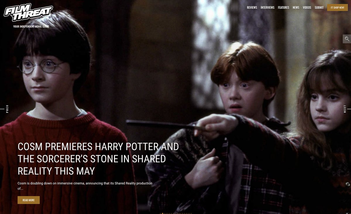 FilmThreat's tweet photo. "...event promises to reintroduce the Boy Who Lived in a format designed to fully engulf audiences." COSM premieres Harry Potter And The Sorcerer's Stone in Shared Reality this May.
https://t.co/m6fSwCC6JZ #HarryPotter #COSM #SharedReality https://t.co/SrzjDBEYno