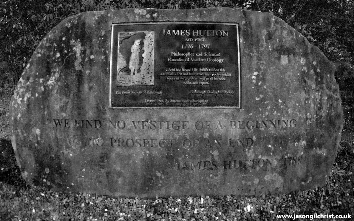 jgilchrist13's tweet photo. "We find no vestige of a beginning, no prospect of an end..."
James Hutton Memorial Garden, Edinburgh, Scotland.
March 7, 1785, #JamesHutton presented "Theory of the Earth" to Royal Society of Edinburgh.
#ScottishGeology #TheoryOfTheEarth #geology #Edinburgh #Scotland https://t.co/Dq6ooseOBT