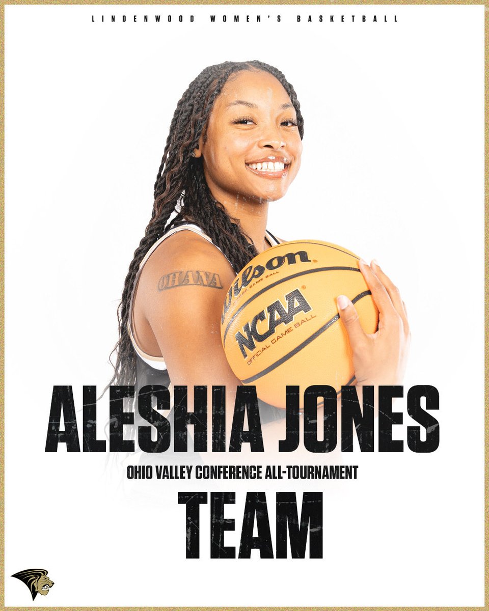 LindenwoodWBB's tweet photo. Our OVC All-Tournament selections 

🏀 Aleshia Jones
🏀 Ellie Brueggemann 

#RespectTheWood https://t.co/plwe9FNuhq