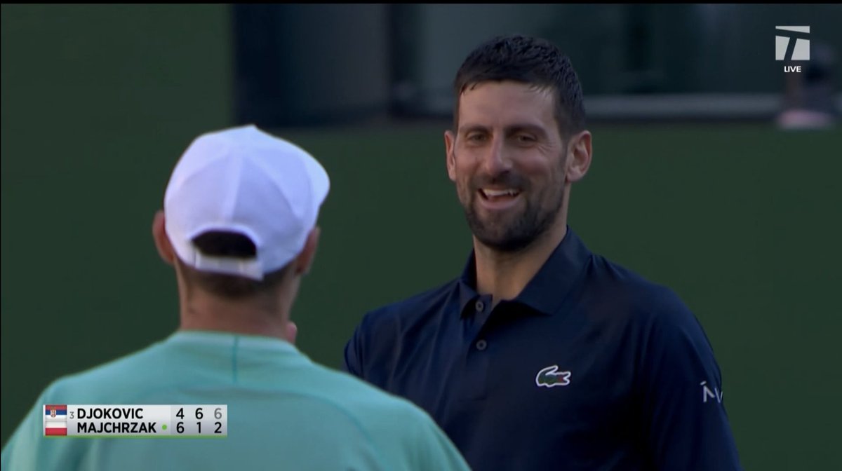 JANE79591745's tweet image. Nice win for the GOAT on a breezy desert day! #Djokovic #IndianWells2026 🐐🐺🐊