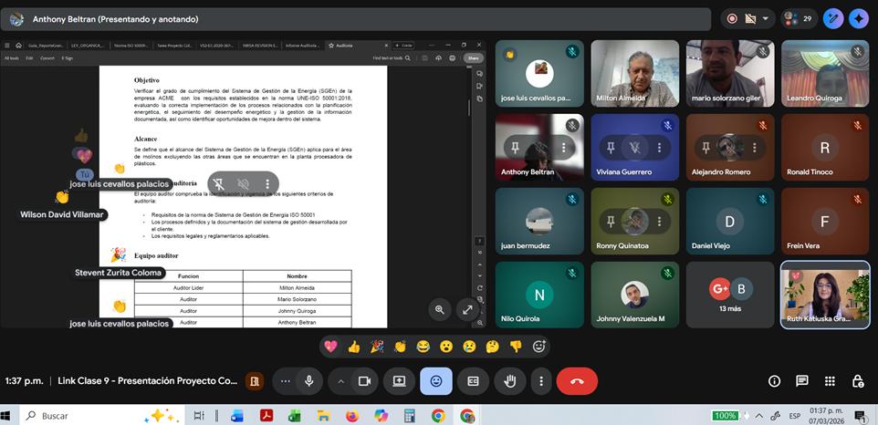 EnergyEcuador's tweet photo. 2/2 Cada grupo auditó la planeación energética de sus pares,  🧐💻 aplicando rigor técnico y criterio crítico. ¡Orgullosa de ver el nivel técnico de los maestrantes! 📈🚀
 ¡Excelente preparación para los desafíos reales del sector! #SGE #ISO50001 #Auditoría #EnergyManagement 🇪🇨 https://t.co/SijyF3dtov