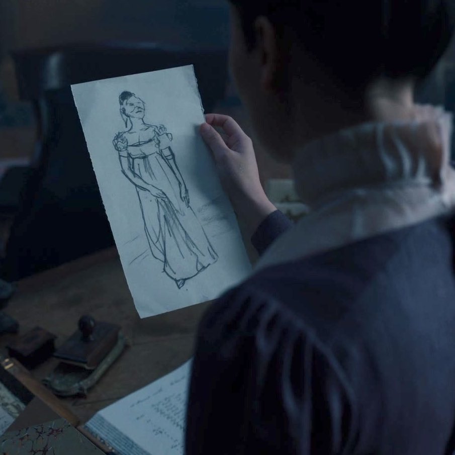sophiepoets's tweet photo. sophie’s smile when she sees benedict’s drawing of the lady in silver 🥺 https://t.co/dTAxLl9kil