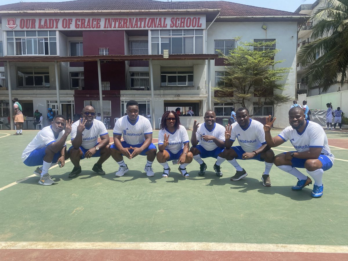 WateraidLiberia's tweet photo. Today’s #LINGO Sports Day was more than athletics—it was about collaboration, networking, and recommitting to shared goals.

For WaterAid, the energy on the field reflected our bigger mission: clean water, decent toilets &amp; hygiene for everyone in Liberia. #ChangeStartsWithWater https://t.co/vy1EwnIv1G