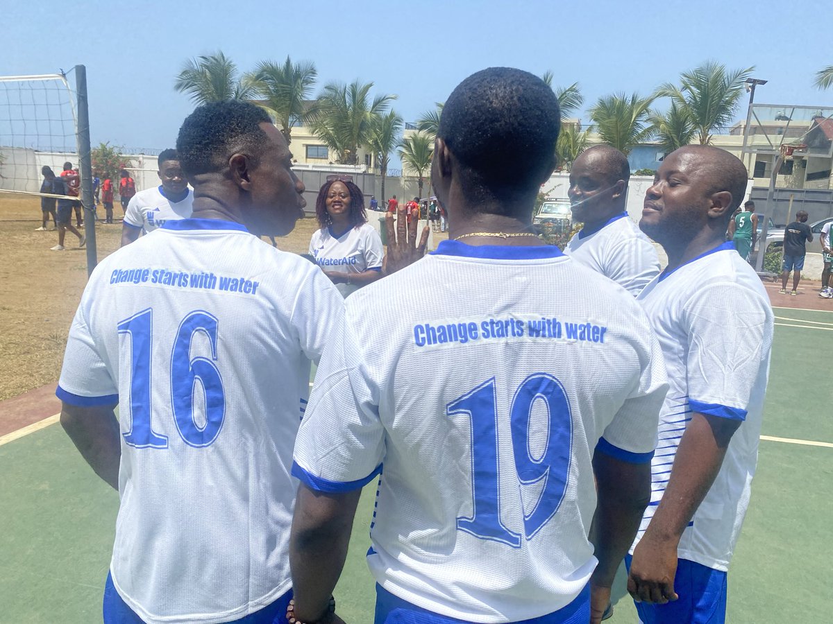 WateraidLiberia's tweet photo. Today’s #LINGO Sports Day was more than athletics—it was about collaboration, networking, and recommitting to shared goals.

For WaterAid, the energy on the field reflected our bigger mission: clean water, decent toilets &amp; hygiene for everyone in Liberia. #ChangeStartsWithWater https://t.co/vy1EwnIv1G
