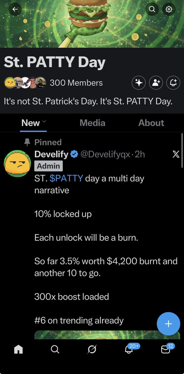 300 members in the x community. 

St. $Patty will be this holidays runner