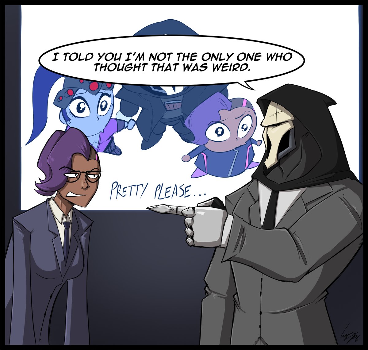 6/7 slides to show him why this is a good thing!
#Overwatch #reaper #Sombra #Cassidy #fanart