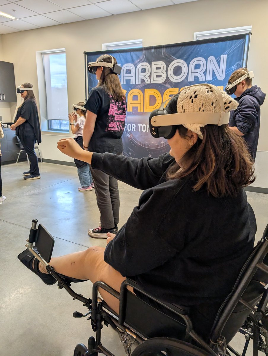 upliftaerospace's tweet photo. Today we celebrated SHEroes in STEM at @ThanksPoint! 🚀✨

We ran hundreds of kids through our Starborn Overview Effect experience at the Museum of Natural Curiosity, giving them a chance to experience space in VR and think about humanity’s place in the universe.

One of our favorite moments was sharing the story of Margaret Hamilton, the brilliant software engineer who wrote the code that helped land Apollo astronauts safely on the Moon. Her work reminds us that behind every giant leap for humanity are incredible people pushing the boundaries of science and technology.

We look forward to continuing to support the important mission of @ThanksPoint to inspire curiosity ✨🌎