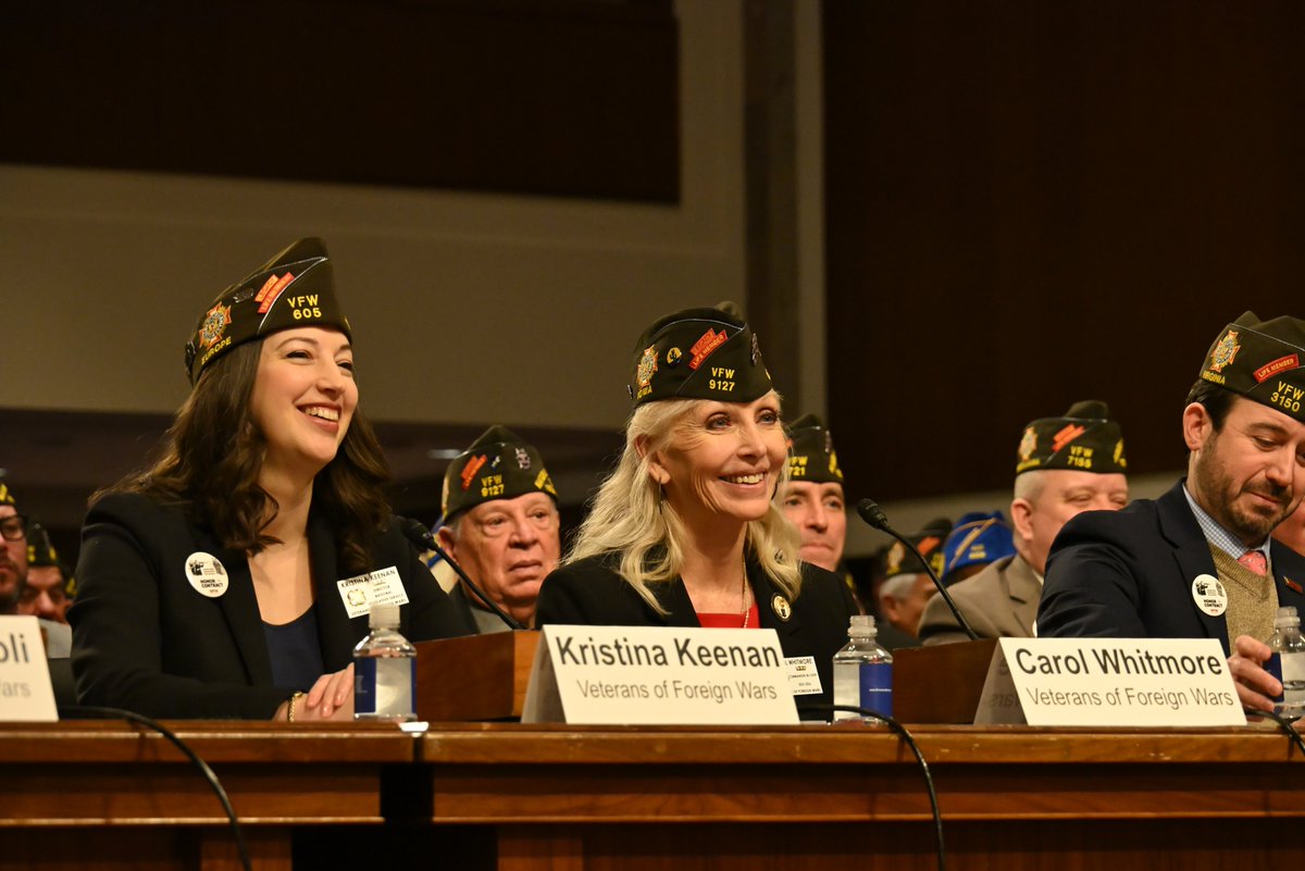 VFWHQ's tweet photo. VFW National Commander Carol Whitmore’s message to Congress was clear and unwavering: Honor the Contract. “When Americans raise their right hand and volunteer to serve, this nation makes a solemn promise: if they are wounded, become ill or die in service, America will care for them and their families. That promise is not charity. It is the binding contract between service members and the country they defend.”

Watch the testimony at https://t.co/Pf84scchbA.