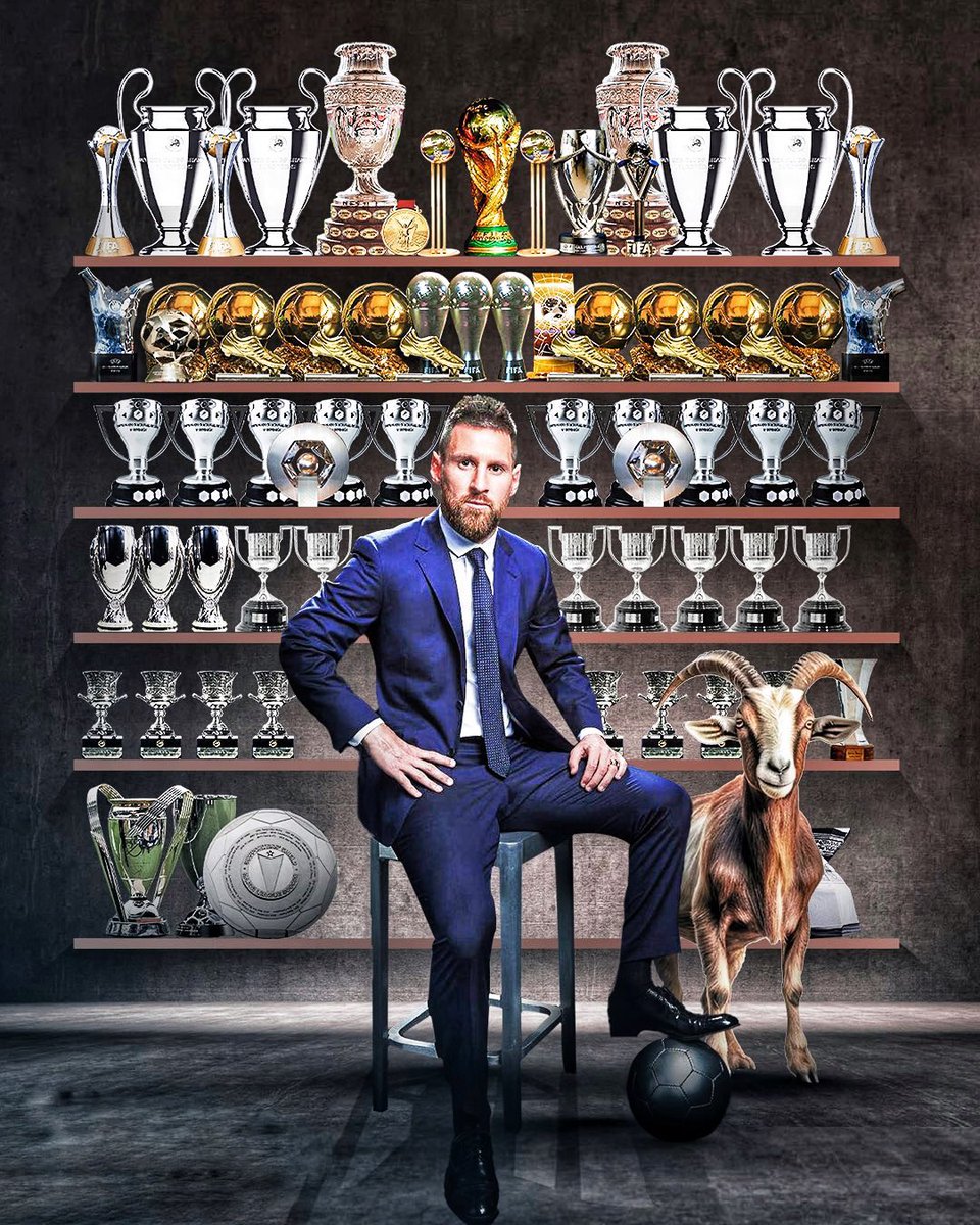 🐐 Lionel Messi’s OUTSTANDING career stats

👕 1140 Games
⚽ 899 Goals
🎯 407 Assists
🎩 60 Hat-tricks
🔥 70 Free-kick Goals
🚀 106 Outside the Box Goals
🥅 1306 Goal contributions

🏆 10x LaLiga 
🏆 8x SuperCopa Cup
🏆 7x Spanish Cup 
🏆 4x UEFA Champions League
🏆 3x FIFA Club