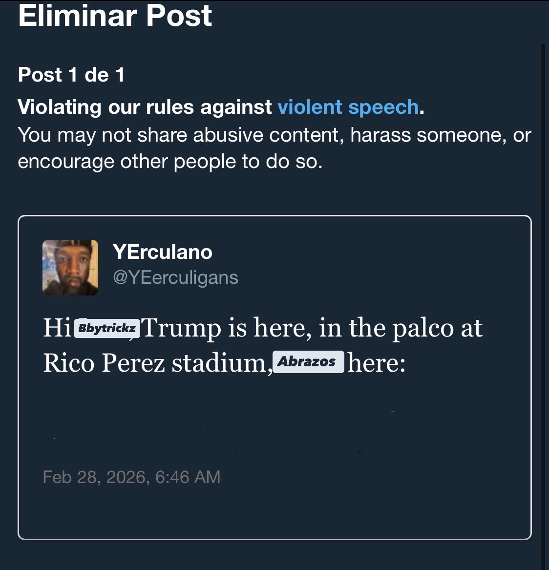 Pues casi me manda el tito Ortiz de vacaciones, se ve que el tuitin no le hizo mucha gracia