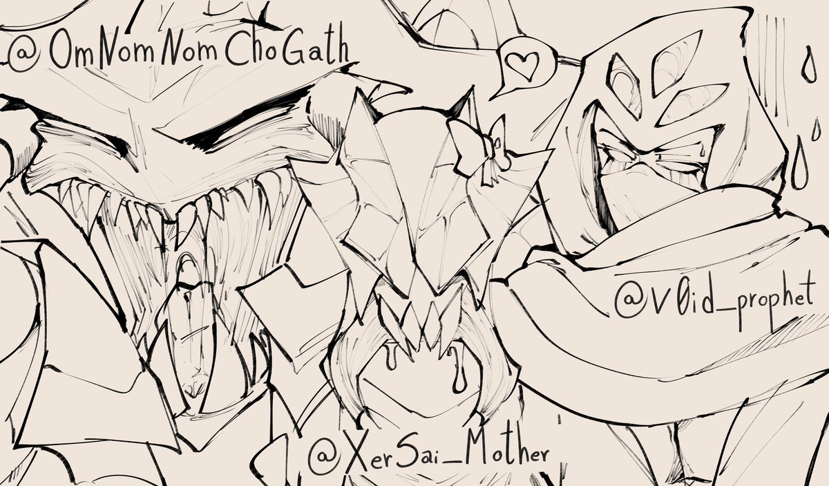 I almost got my arm bited off but at the end i finally got able to capture them on a image!!

<a href="/OmNomNomChoGath/">Cho'Gath</a> <a href="/XerSai_Mother/">Rek'Sai</a> <a href="/v0id_prophet/">Malzahar</a>