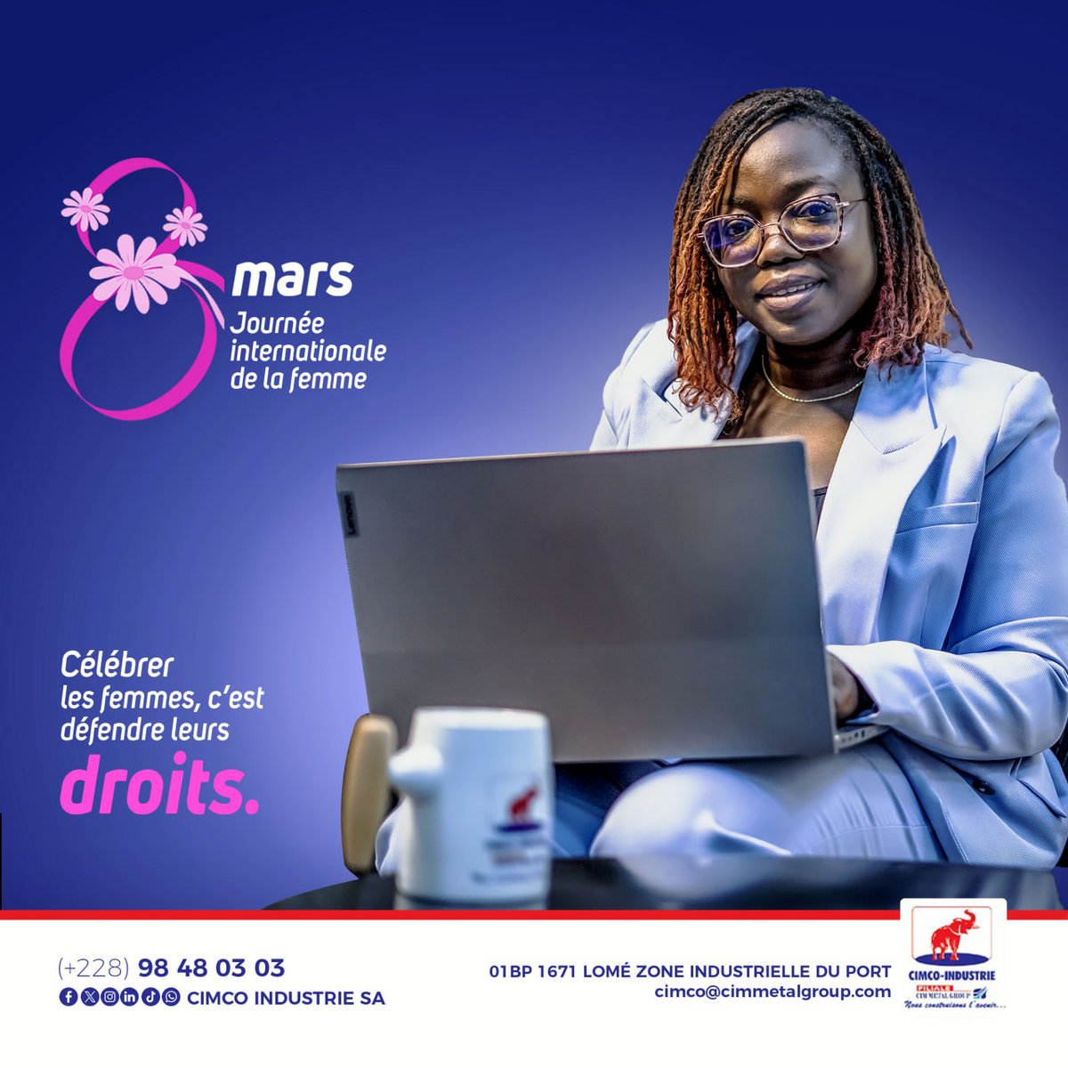 Cimcoindustrie's tweet photo. Toute l’équipe de CIMCO INDUSTRIES se joint à Angela Mensah, caissière dans notre industrie, pour souhaiter bonne fête du 8 mars à toutes les femmes. 
#cimco#industrie#8mars#bâtir#construction#avenir https://t.co/CSOkeyluz3