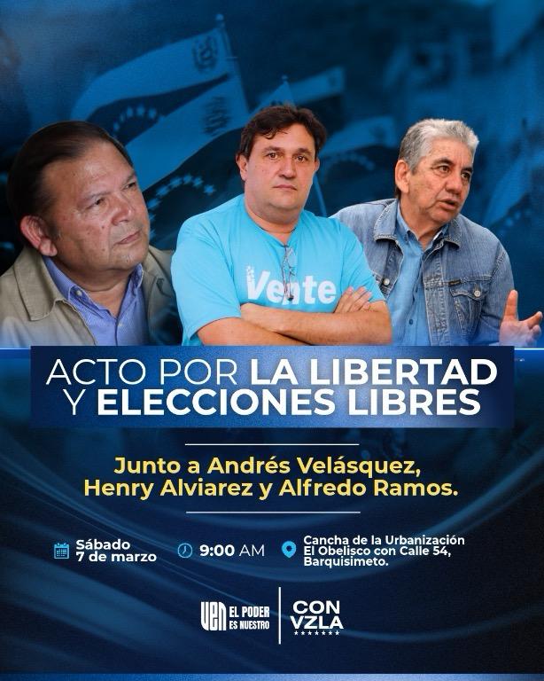 #7marzo|Gracias a la Dirección Regional CR, Lara, por la gentil y cordial  invitación, recibida a través de su Secretario General Oswaldo Mendez, a la actividad realizada el dia de hoy, con la presencia de Andrés Velasquez y del dirigente nac. de Vente Venezuela Henry Alviarez