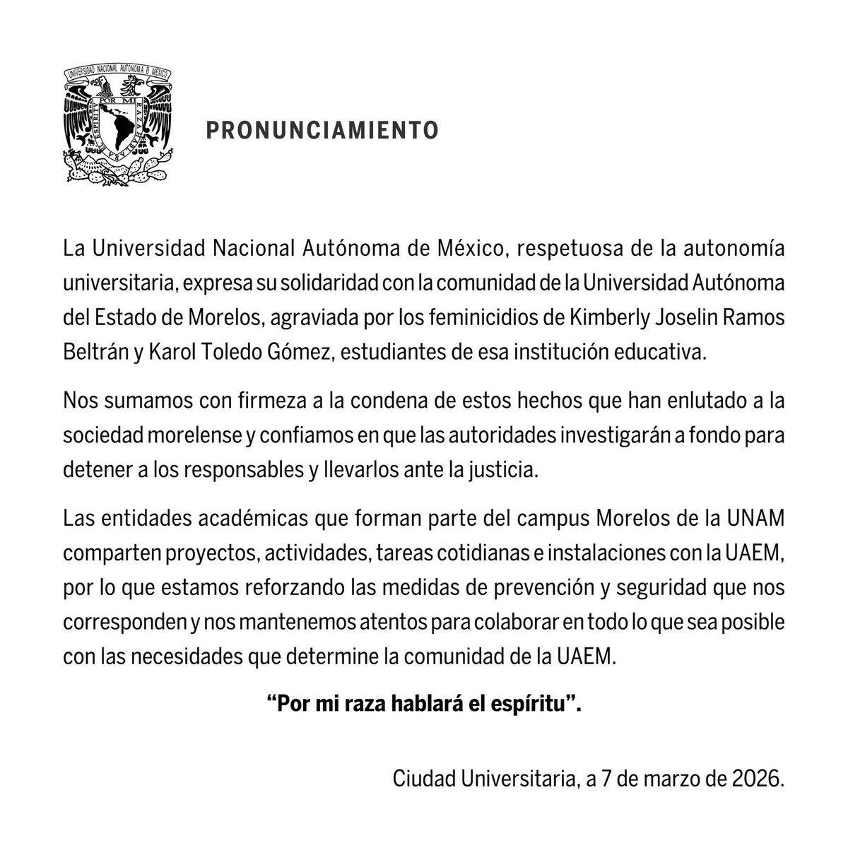 Pronunciamiento.